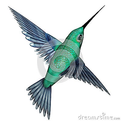 Emerald hummingbird - 3D render Stock Photo