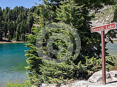 Emerald Lake, Lassen Volcanic National Park Stock Photo