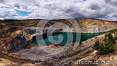 The emerald lake of Racos, Brasov county Romania landscape Stock Photo