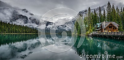 Emerald lake Yoho National Park British Columbia Canada Stock Photo