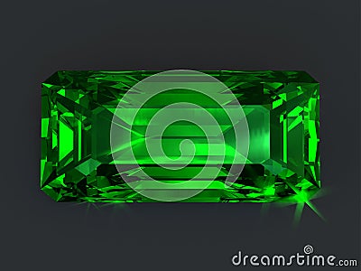 Emerald rectangular cut isolated Stock Photo