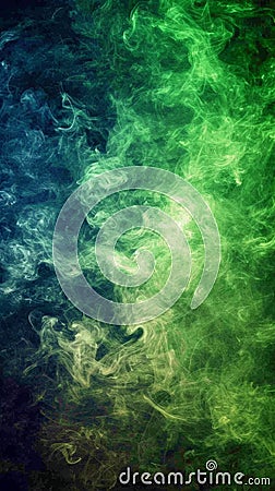 Emerald smoky swirls. A dynamic abstract of swirling green smoke Stock Photo