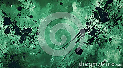 An emerald textured background with a bold, splatter paint effect. The random splashes of emerald Stock Photo