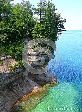 Emerald waters on Lake Superior Stock Photo