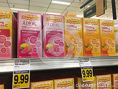 Emergen-C Vitamin C Boxes Editorial Stock Photo