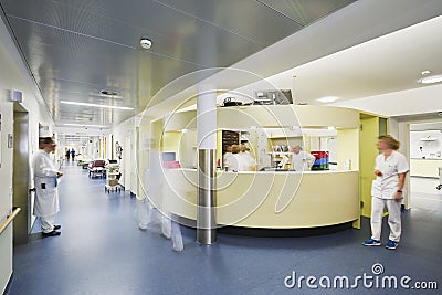 Emergency admission hospital doctor many motion blur Editorial Stock Photo