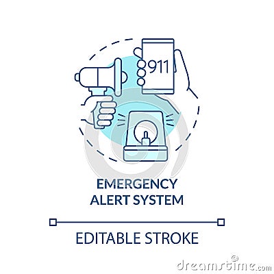 Emergency alert system turquoise concept icon Vector Illustration