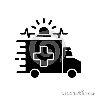 Emergency black glyph icon Vector Illustration