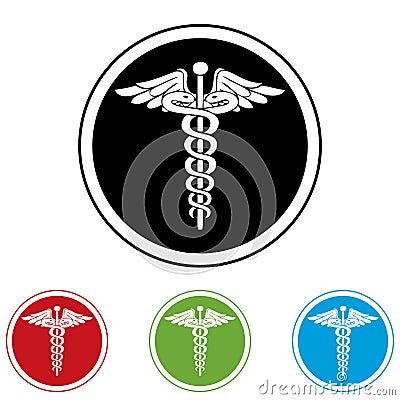 Emergency black ,red,green and blue web icons. Vector Illustration