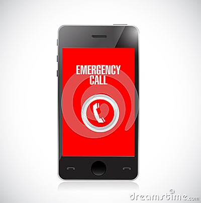 emergency call phone icon illustration Cartoon Illustration