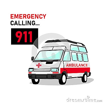 Emergency calling banner poster design vector illustration Vector Illustration