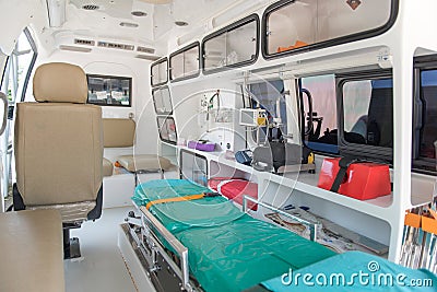 Emergency car inside Stock Photo