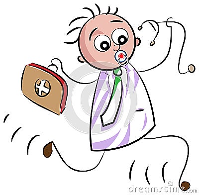 Emergency doctor kid Vector Illustration