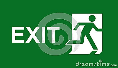 Emergency exit sign Stock Photo