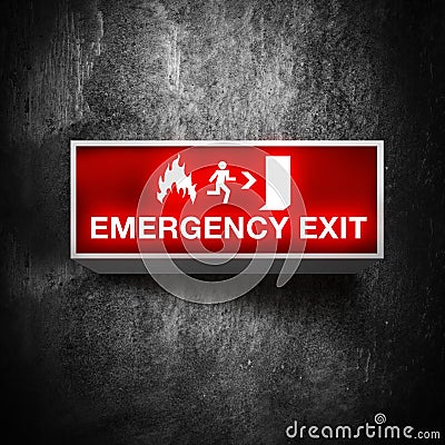 Emergency exit sign Stock Photo