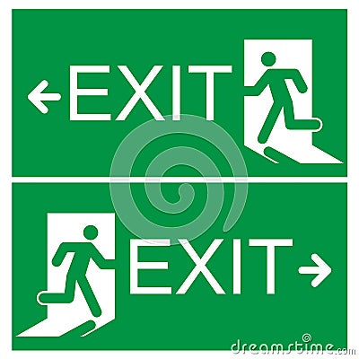 emergency exit sign Vector Illustration