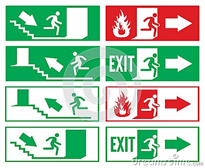 Emergency exit sign Vector Illustration