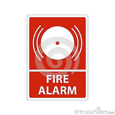 Emergency fire alarm sign Vector Illustration