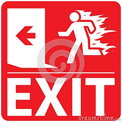 Emergency Fire Exit Set 1 Vector Illustration