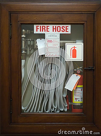 Emergency Fire Hose Stock Photo