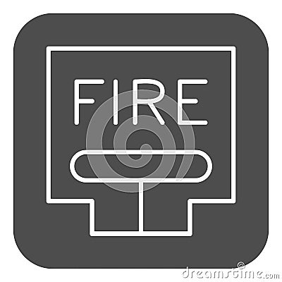 Emergency Fire Lever solid icon. Fire alarm pull station glyph style pictogram on white background. Firefighting call Vector Illustration