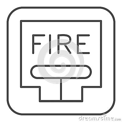 Emergency Fire Lever thin line icon. Fire alarm pull station outline style pictogram on white background. Firefighting Vector Illustration