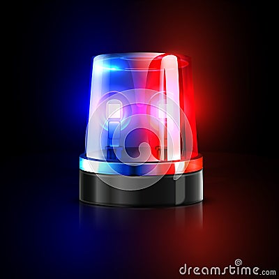 Emergency flashing police siren vector illustration Vector Illustration