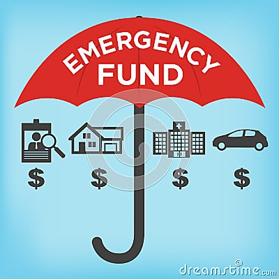 Emergency Fund Icons Vector Illustration