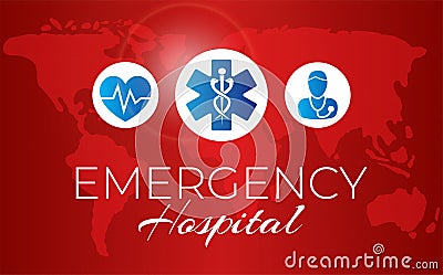 Emergency Hospital Illustration Background Banner Design Vector Illustration