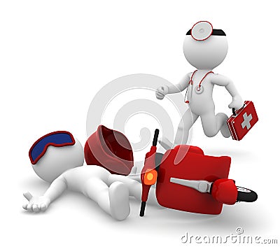 Emergency Medical Services. Isolated Stock Photo