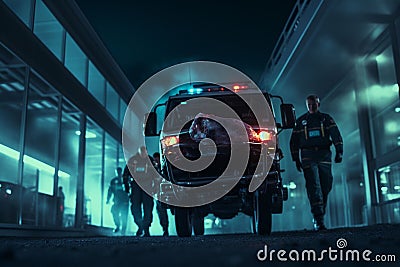 Emergency medical team responding to a m Stock Photo