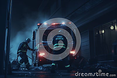 Emergency medical team responding to a m Stock Photo