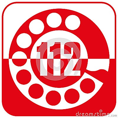 Emergency number 112, Italy, vector drawing Vector Illustration