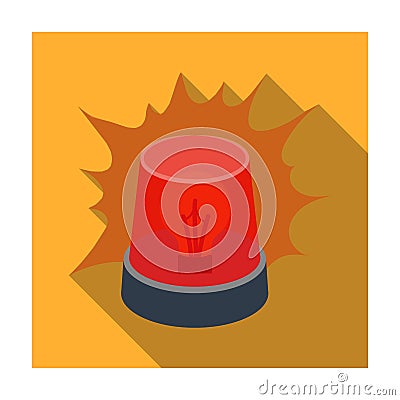 Emergency rotating beacon light icon in flat style isolated on white background. Police symbol stock vector illustration Vector Illustration