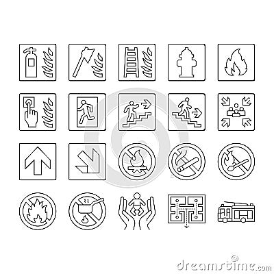 emergency safety security danger icons set vector Vector Illustration