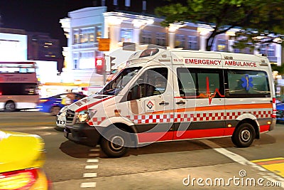 Emergency service Singapore Police Editorial Stock Photo