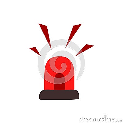 Emergency siren icon in flat style. warning sign, police alarm, ambulance alarm, Medical alert. Vector Illustration