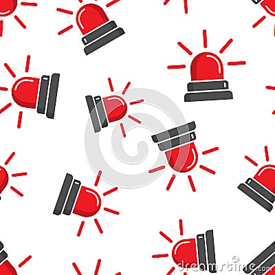 Emergency siren icon seamless pattern background. Police alarm vector illustration on white isolated background. Medical alert Vector Illustration