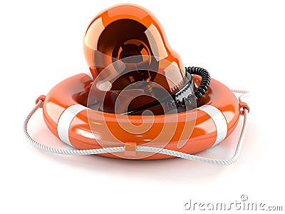 Emergency siren with life buoy Stock Photo