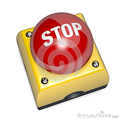 Emergency stop switch button 3D Illustration Stock Photo