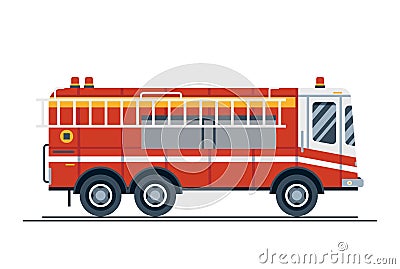 Emergency vehicle fire engine truck Vector Illustration