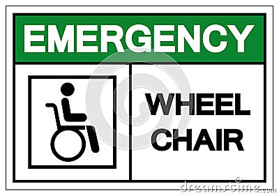 Emergency Wheel Chair Hospital Symbol, Vector Illustration, Isolate On White Background Icon. EPS10 Vector Illustration