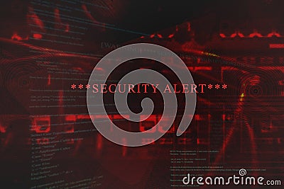 Emergent security alert on computer Stock Photo