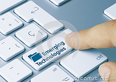 Emerging Technologies - Inscription on White Keyboard Key Stock Photo