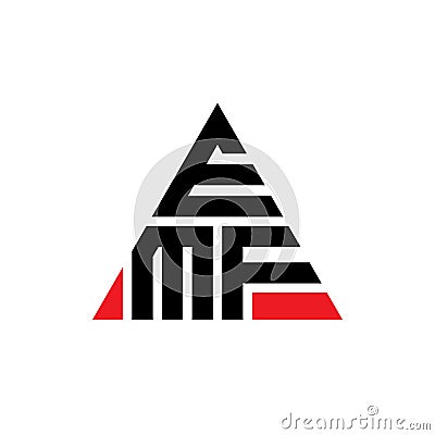 EMF triangle letter logo design with triangle shape. EMF triangle logo design monogram. EMF triangle vector logo template with red Vector Illustration