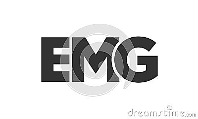EMG logo design template with strong and modern bold text. Initial based vector logotype featuring simple and minimal typography. Vector Illustration
