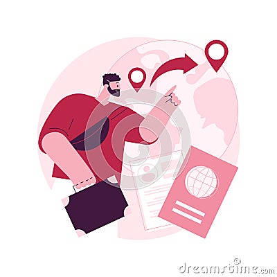 Emigration abstract concept vector illustration. Vector Illustration