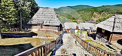 Emir Kusturica`s wooden town Editorial Stock Photo