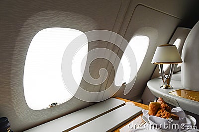 Emirates Airbus A380 interior Editorial Stock Photo