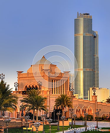 Emirates palace entrance in AbuDhabi Stock Photo